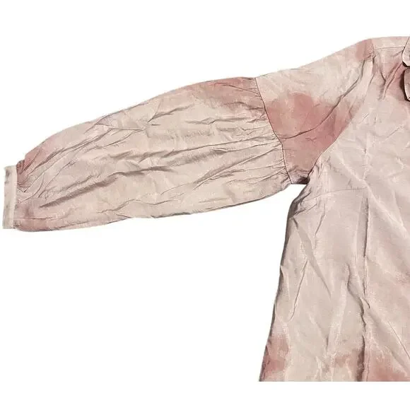 Me Jennie Garth Ruffle Neckline-Shell Pink Peasant Blouse Sz M Romantic Boho - Picture 6 of 11